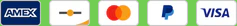 Accepted payment methods: American Express, Mastercard, PayPal, Visa